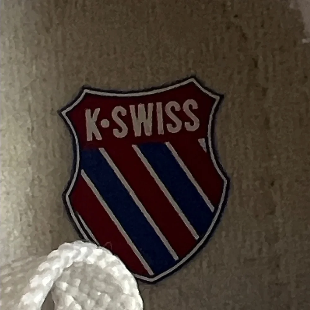 🌞 K-Swiss Authentic Classic White Sneakers Blue Accents unisex women size 6.5